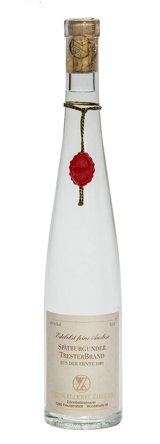 Ziegler Spätburgunder Tresterbrand - Ernte 1989  45% Vol. (0,5 l)