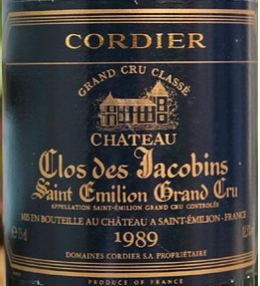 1989 er Clos de Jacobins, Grand Cru Classé AC St. Emillion (0,75 l)